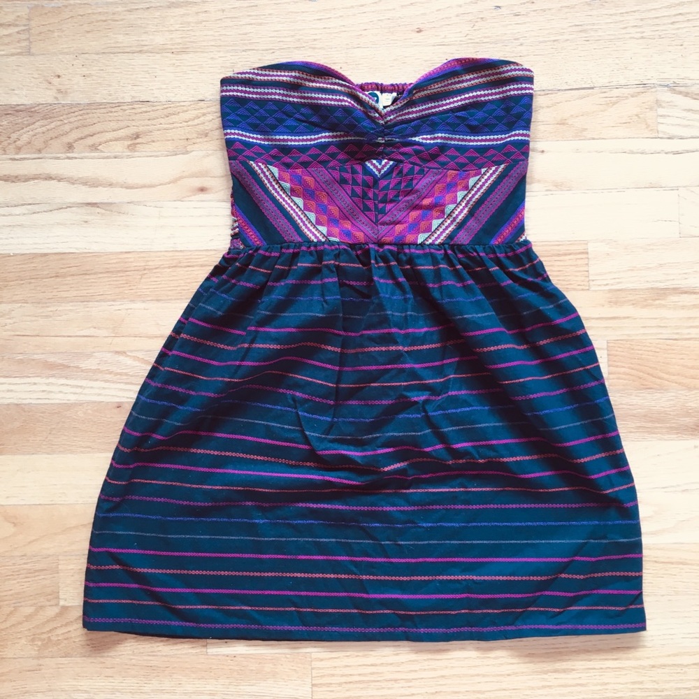 Roxy women’s strapless dress tribal print